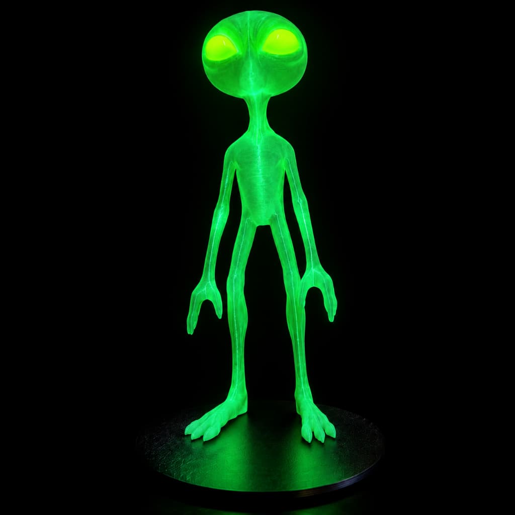 Boneco Alienígena extraterrestre Brilha No Escuro Grande 22cm Alien Et Decoração Geek Premim Luxuoso
