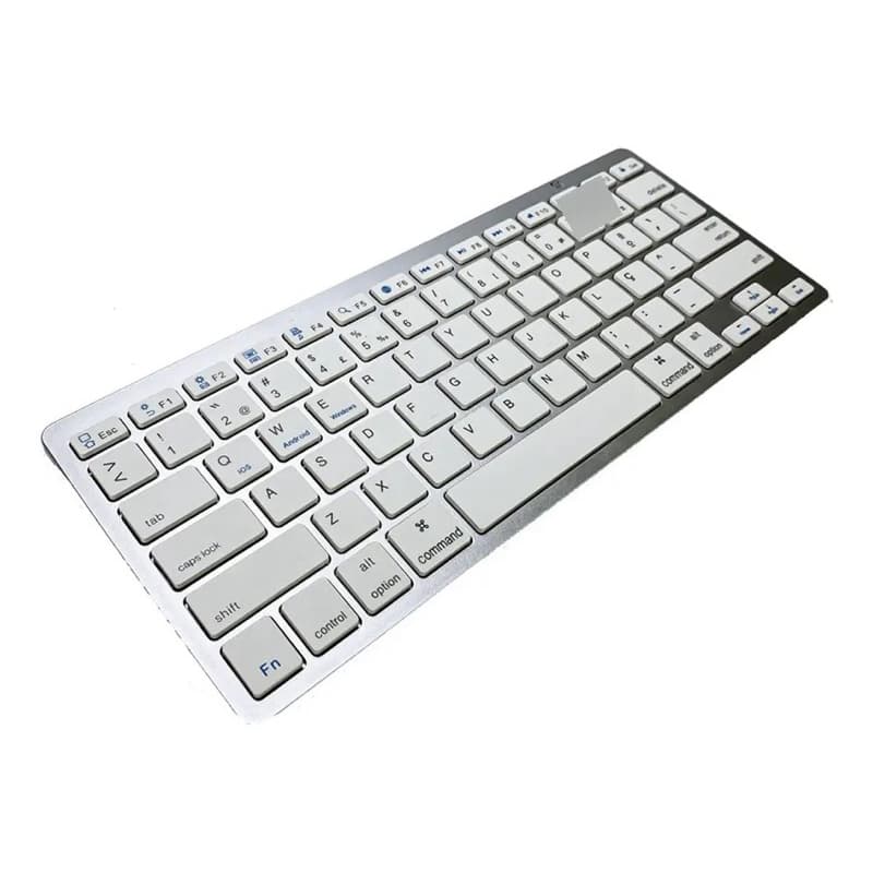 Teclado Bluetooth Sem Fio Ultra Slim Mini Portátil Kapbom KA-689 Branco Para Celular Tablet iPad E PC