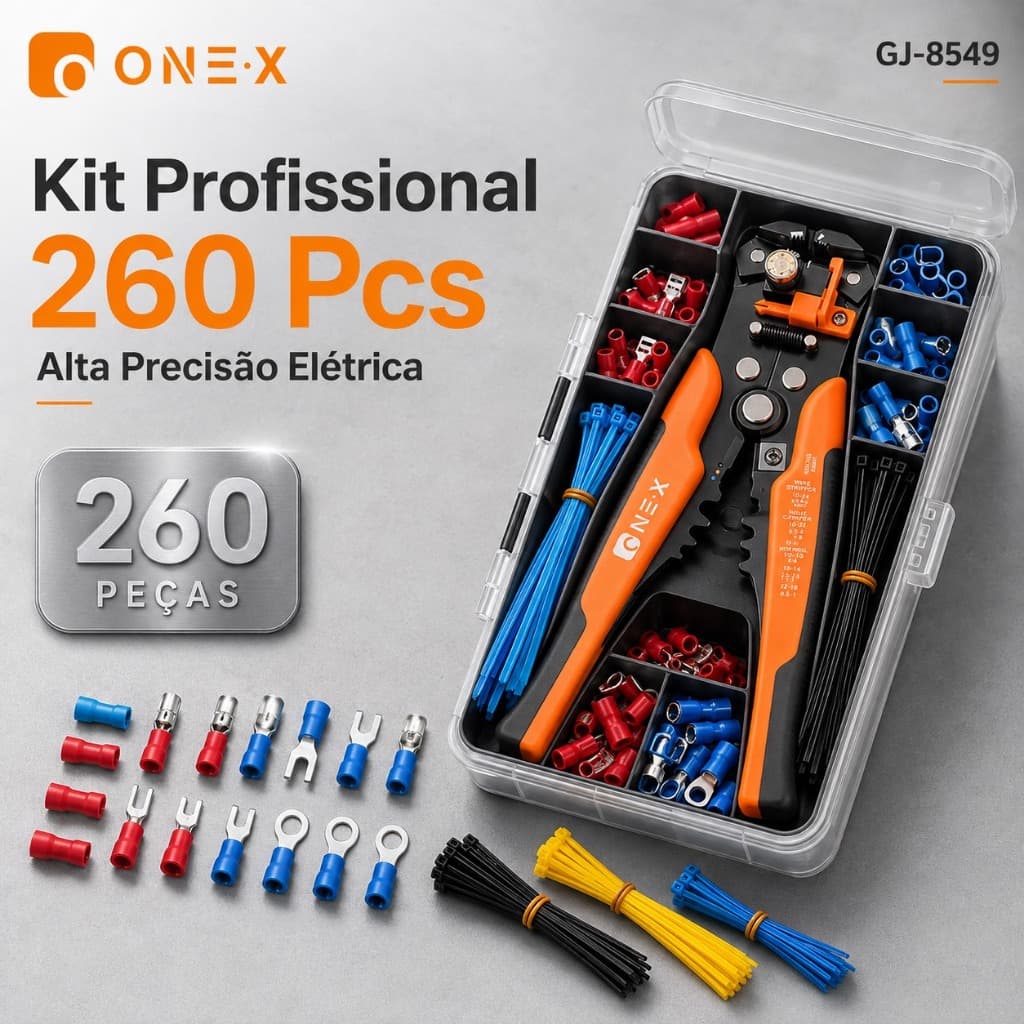 Kit Profissional 260 Pcs Alta Precisão Elétrica Ferramentas de Conexão e Acessórios para Eletricidade