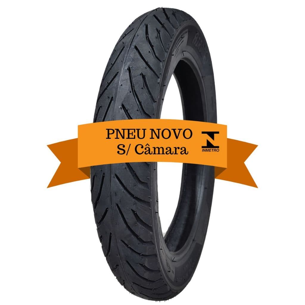 Pneu Novo 80/100-14 49L USO SEM CÂMARA Traseiro BIZ 100 / 125