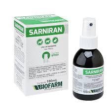 Remédio Sarnicida elimina Sarna Pulgas Piolho Carrapatos Fungos Sarniran Spray 100ml