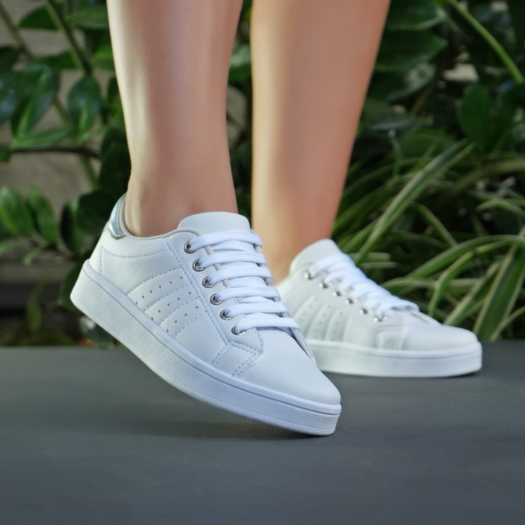 Tênis Feminino Para Trabalhar Branco Confortável Leve Casual Macio Dia a Dia