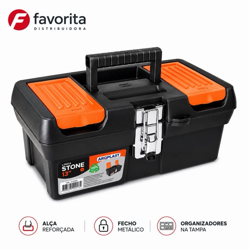 Maleta Caixa de Ferramentas Stone Pro Aço Alta 13 Toy