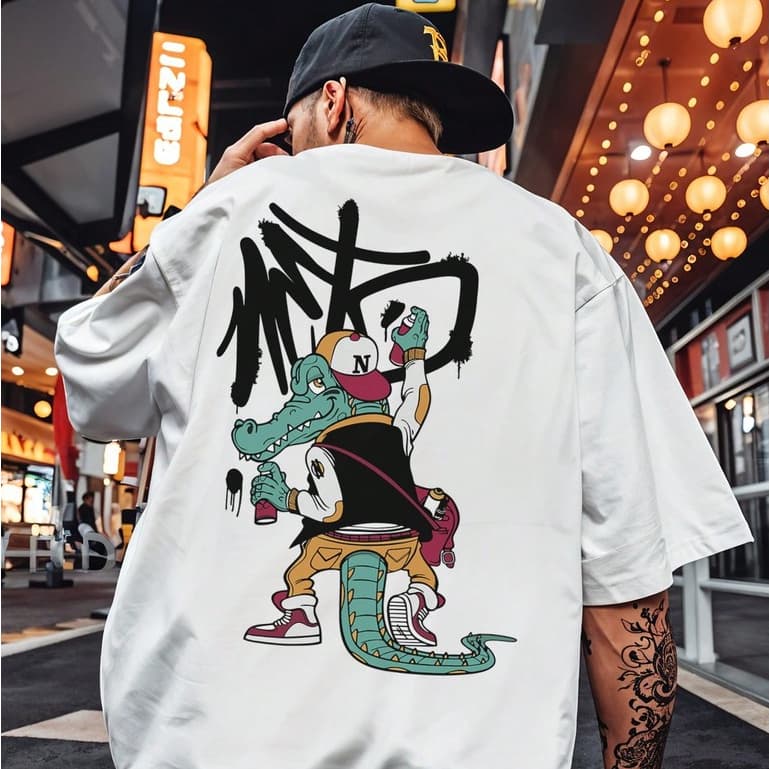 Camisa Camiseta Streetwear Estampada Jacaré Desenho Grafiti Skate Verao