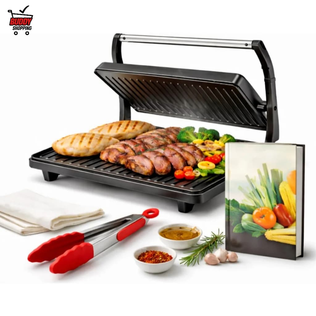 Grill e Sanduicheira Eletrica 1000W Antiaderente Abertura 180 Graus Tomate
