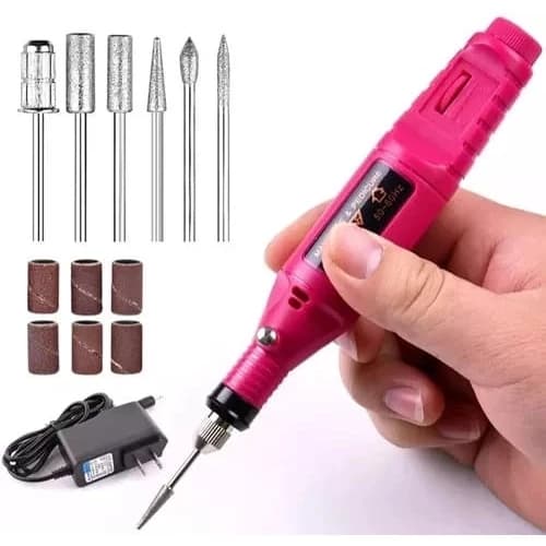 Lixadeira de Unhas Elétrica com Brocas e Motor Bivolt para Manicure e Pedicure Lixa Caneta