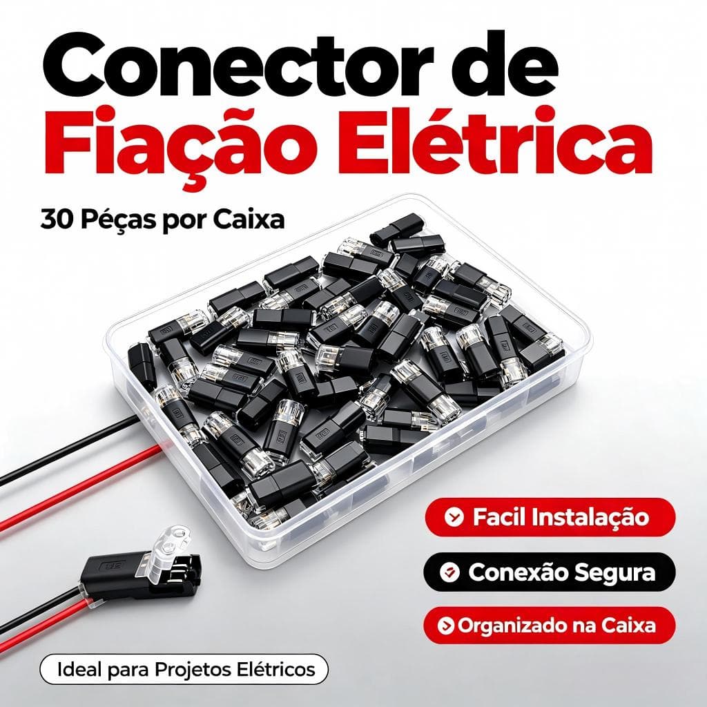 Conector Elétrico Reutilizável Isolamento Térmico sem Descascar Cabo Para Luminária LED e Modelismo
