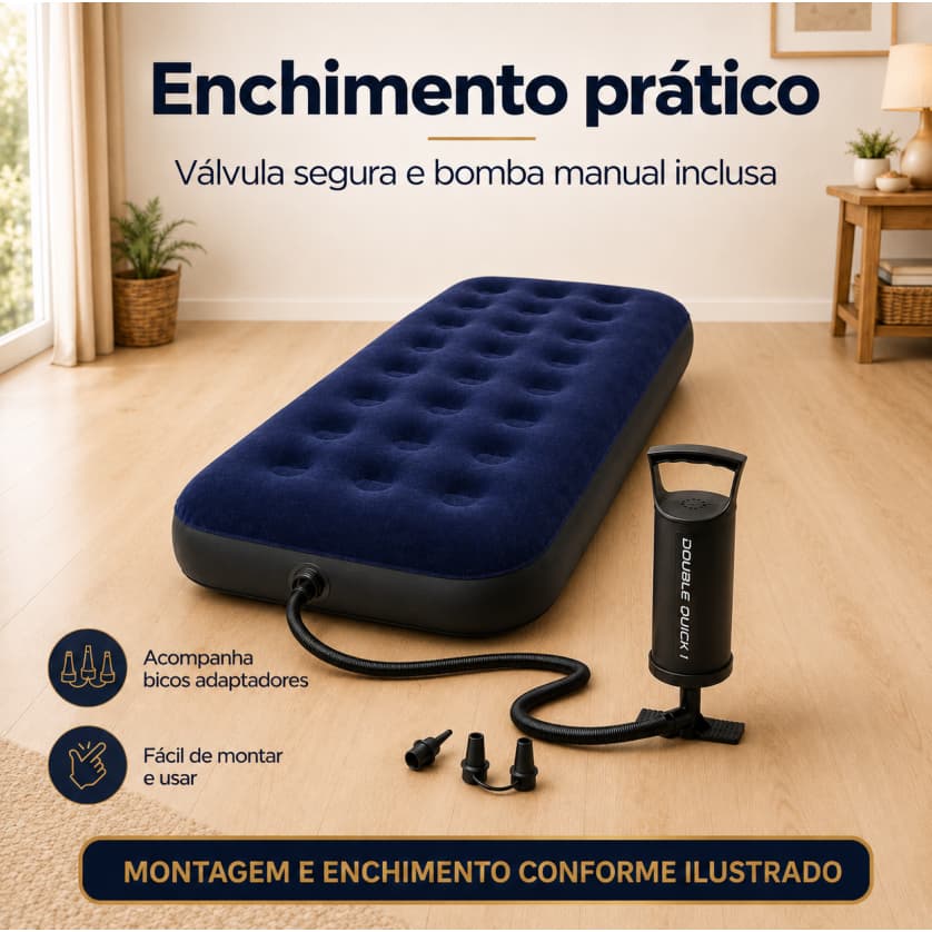 Colchão inflávelColchonete inflável reforçado para acampamentoCama inflável portátilCama inflável prática