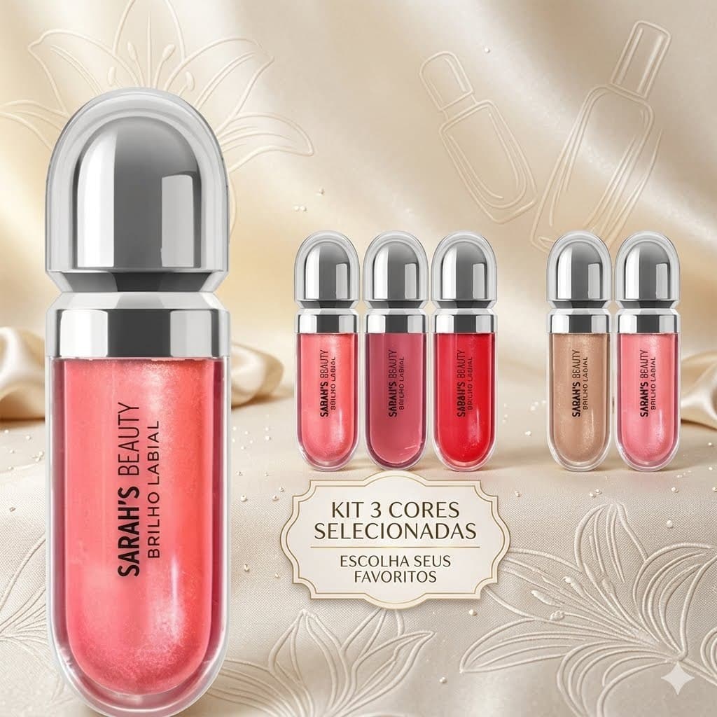 Gloss Labial Sarah's Beauty Efeito Espelho Transparente 8.5ml