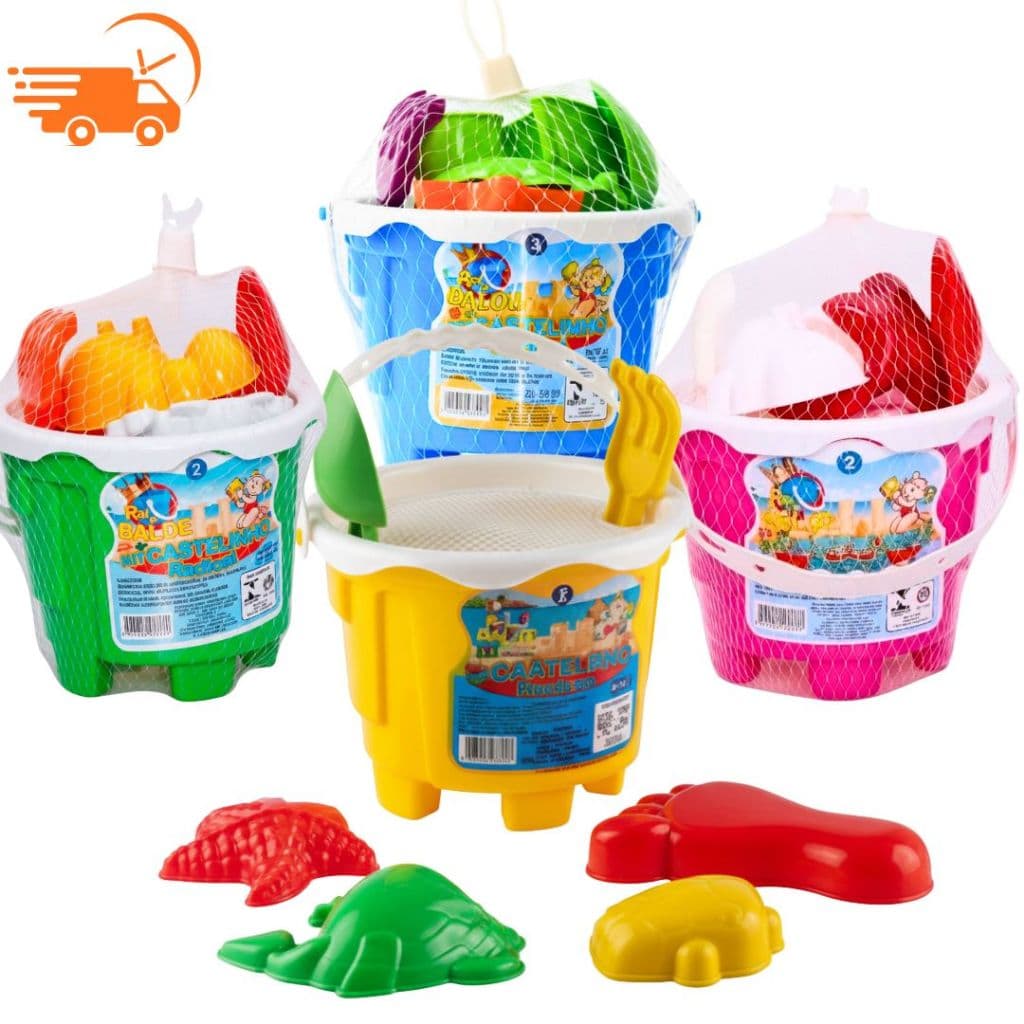 Kit 4 Baldinho De Areia Praia  Com Forminhas Pá e Acessórios Brinquedos Educativo Completo Para Seu Filho