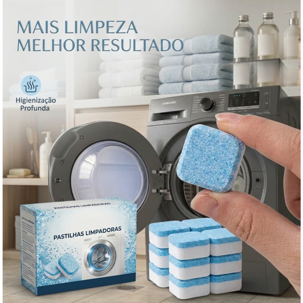 Limpador de máquina de lavar, 2/6/10/12/15/20/24 pcs comprimido efervescente sólido para remover manchas