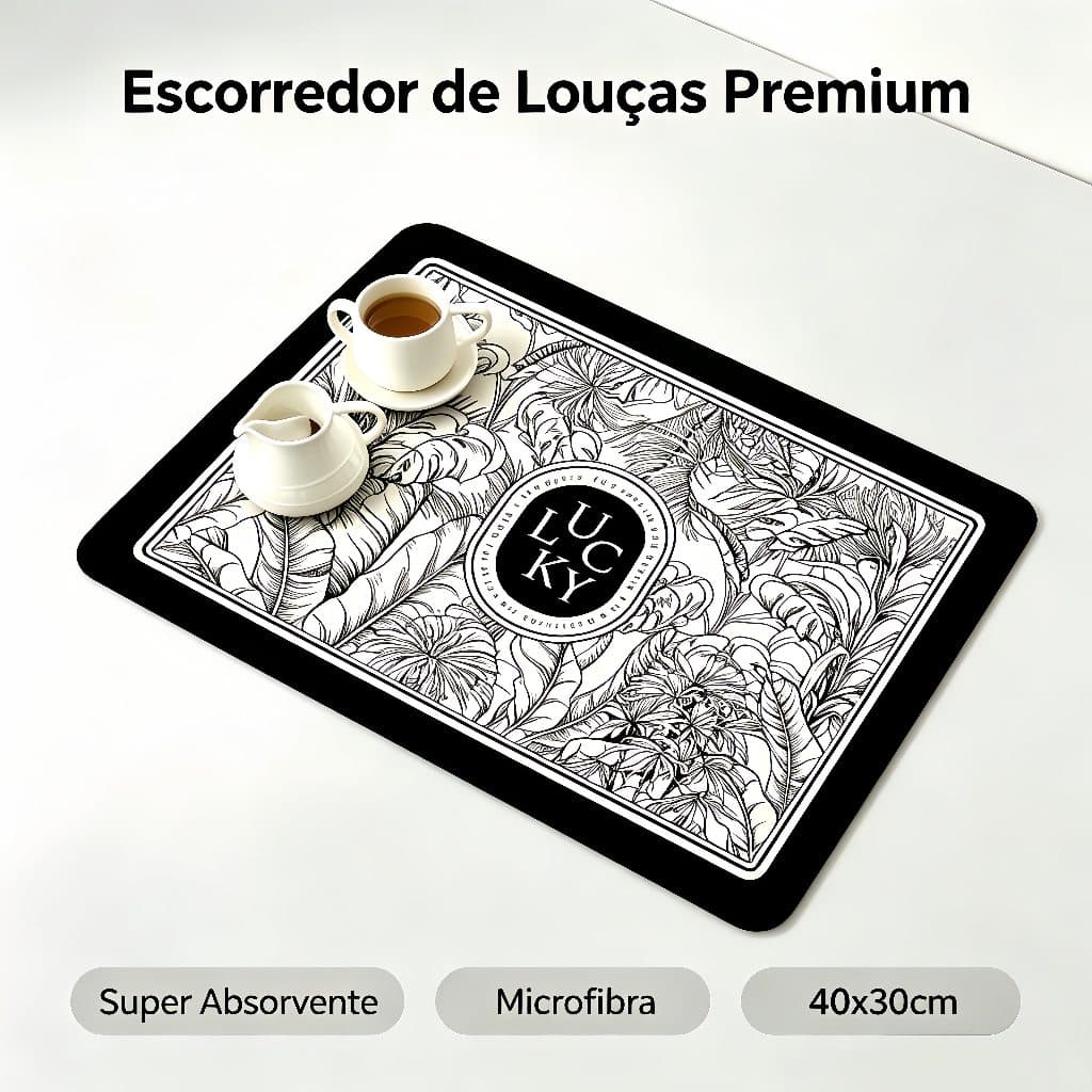 Tapete Escorredor de Louça Microfibra Super Absorvente 40x30cm