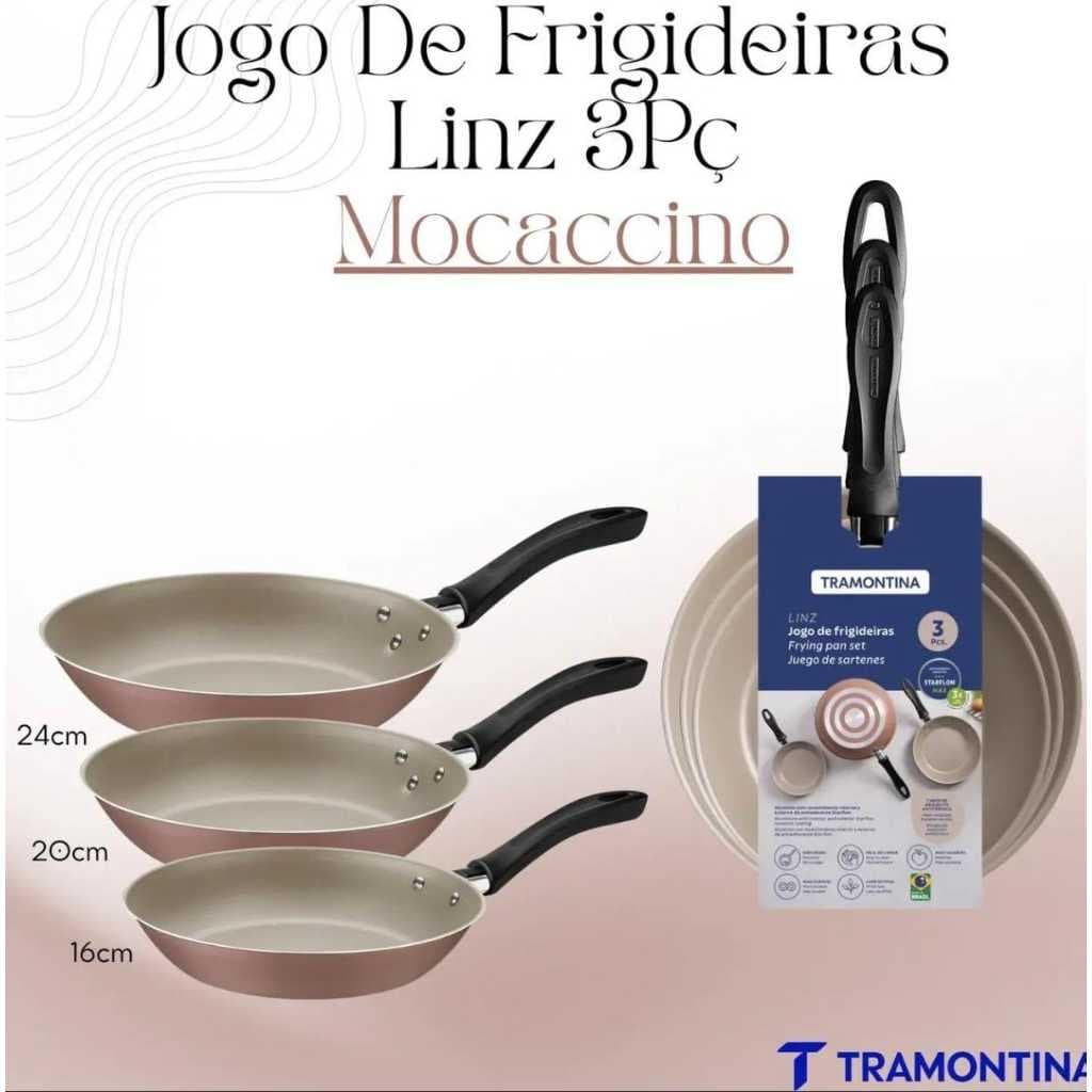 Frigideira Kit Tramontina Linz Antiaderente 3 Pc