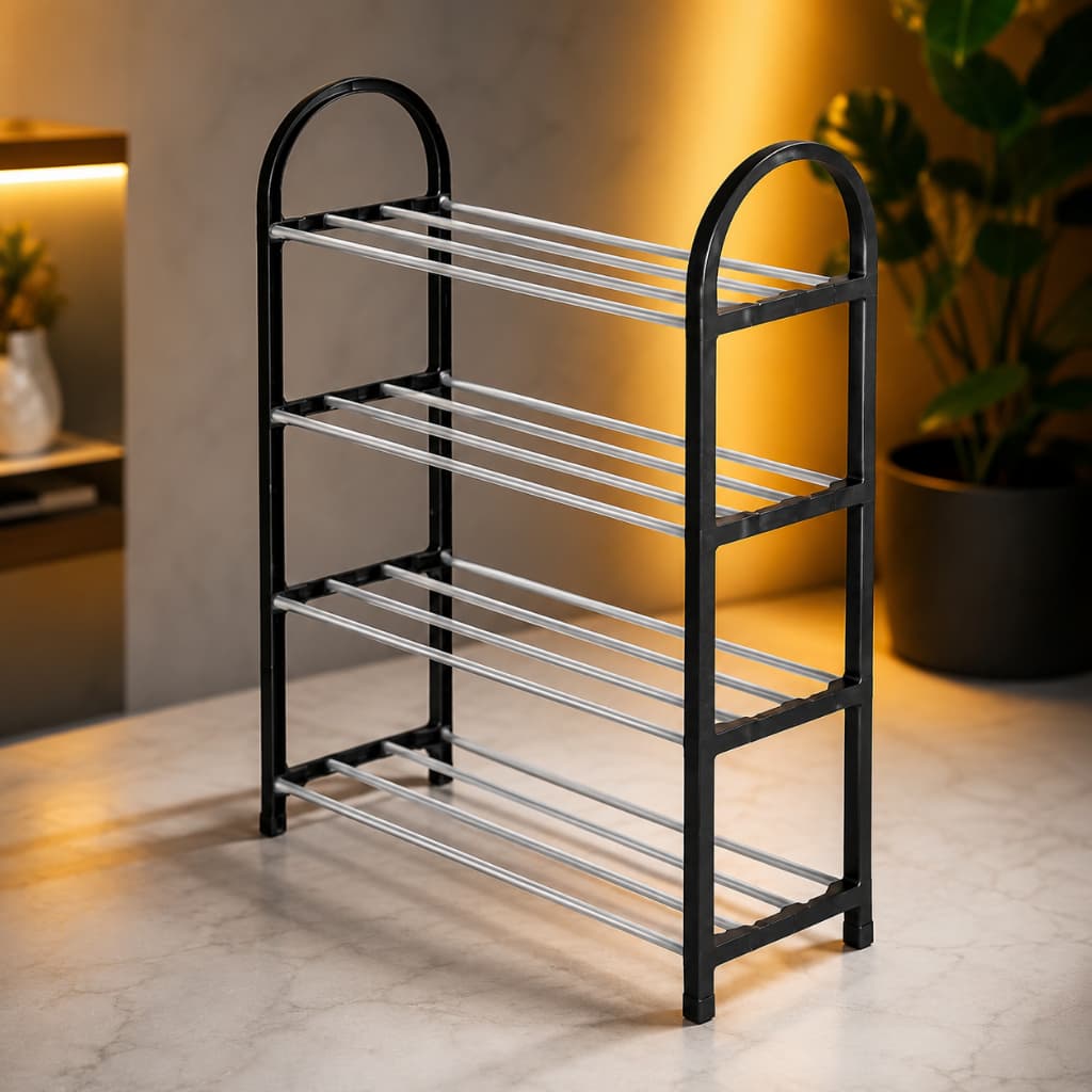 Kit 2 Sapateira Multiuso 4 Andares Simples Organizador de Calçados Prateleira Prática Compacta Casa