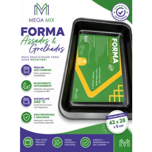 Forma Rentagular MHOME antiaderente 42x28x5