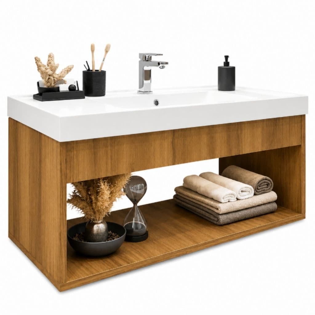 Gabinete Para Banheiro Lavabo Em Mdf Com Pia Inclusa 60Cm