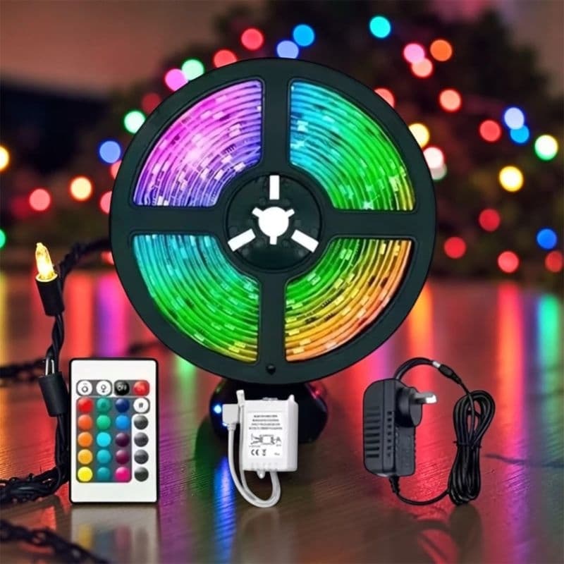 Fita Led Rgb 3528 Colorida 5m + Controle + Fonte Led Decoração