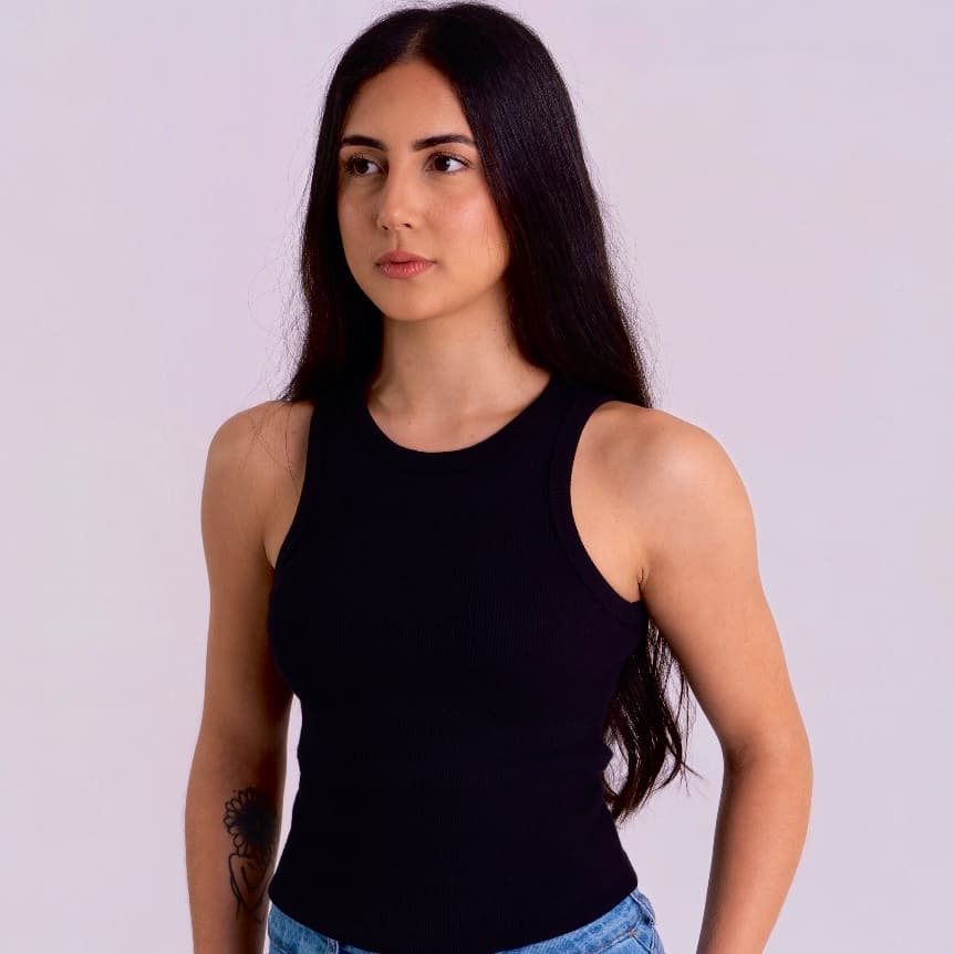 Regatinha Feminina Canelada de Ribana Regata Feminina Blusa Feminina Canelada Regata Canelada Com Elastano