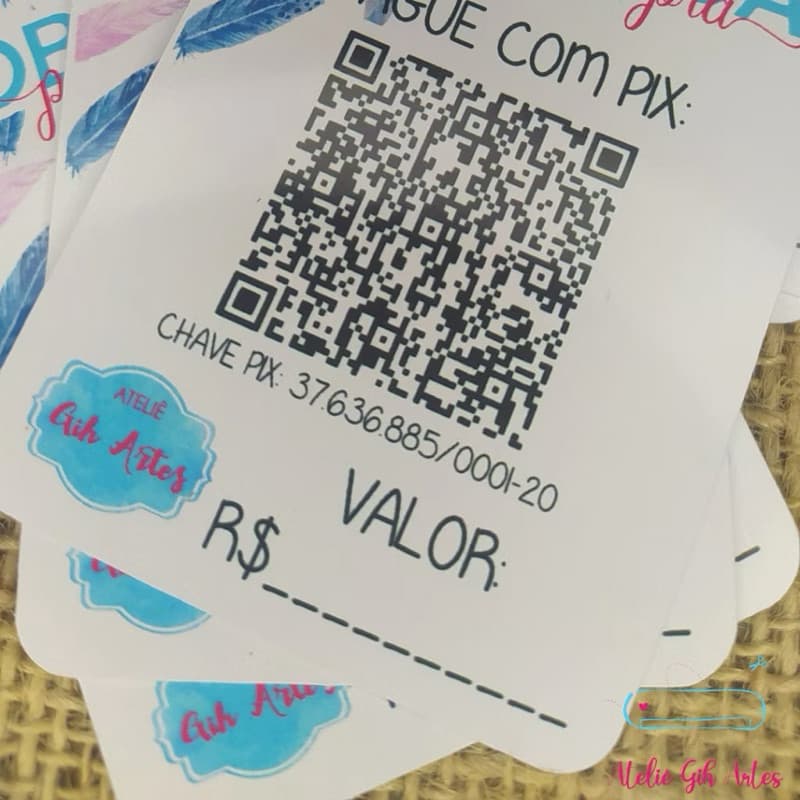 Tag Card - com agradecimento | Pagamento Via Pix QRcode