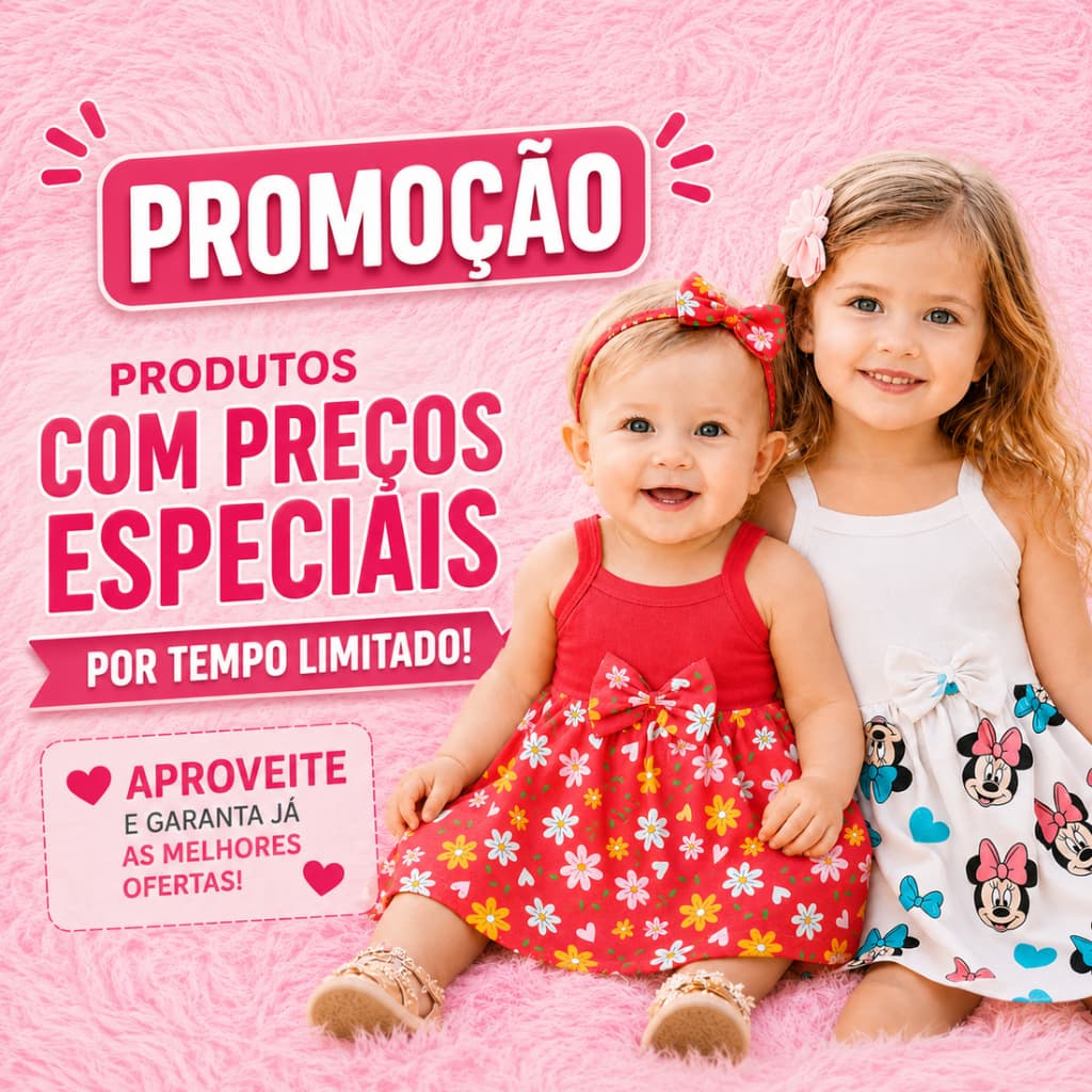 Vestido Infantil Bebê Laço 1 a 3 anos