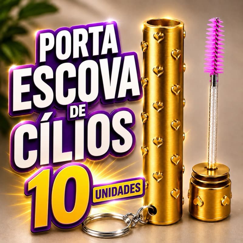 10 Porta Escova de Cílios com Chaveiro Removível | Estojo Protetor para Alongamento de Cílios | Design Borboletas