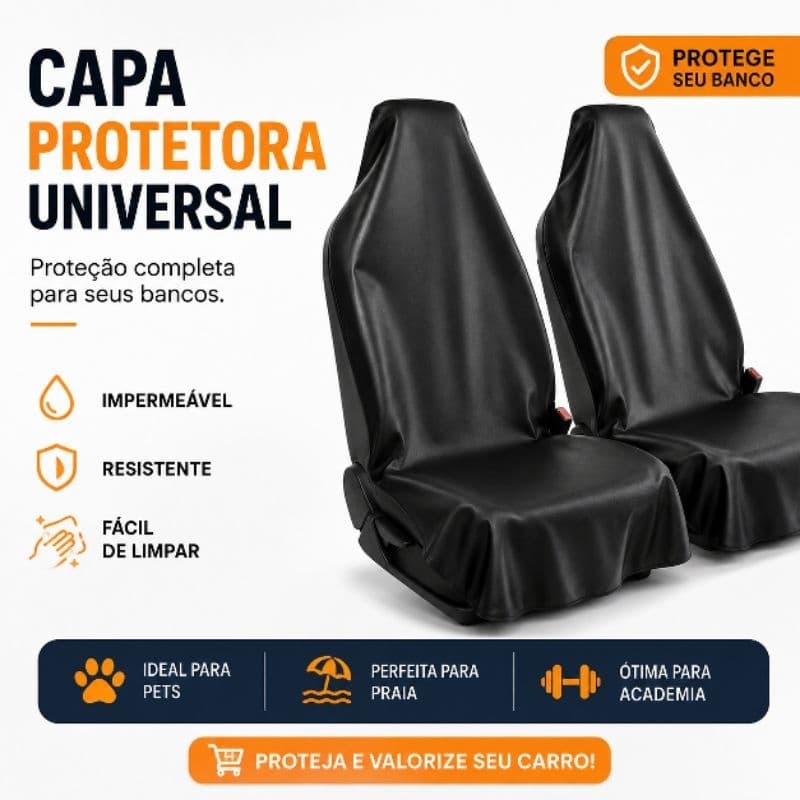 Capa Protetora Banco Dianteiro Carro Impermeável Universal Mecânico Pet