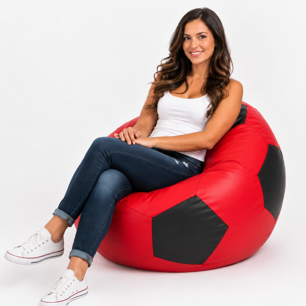 Puff Bola de Futebol Times do Coração em Courino com Enchimento Incluso Sala Quarto Gamer.