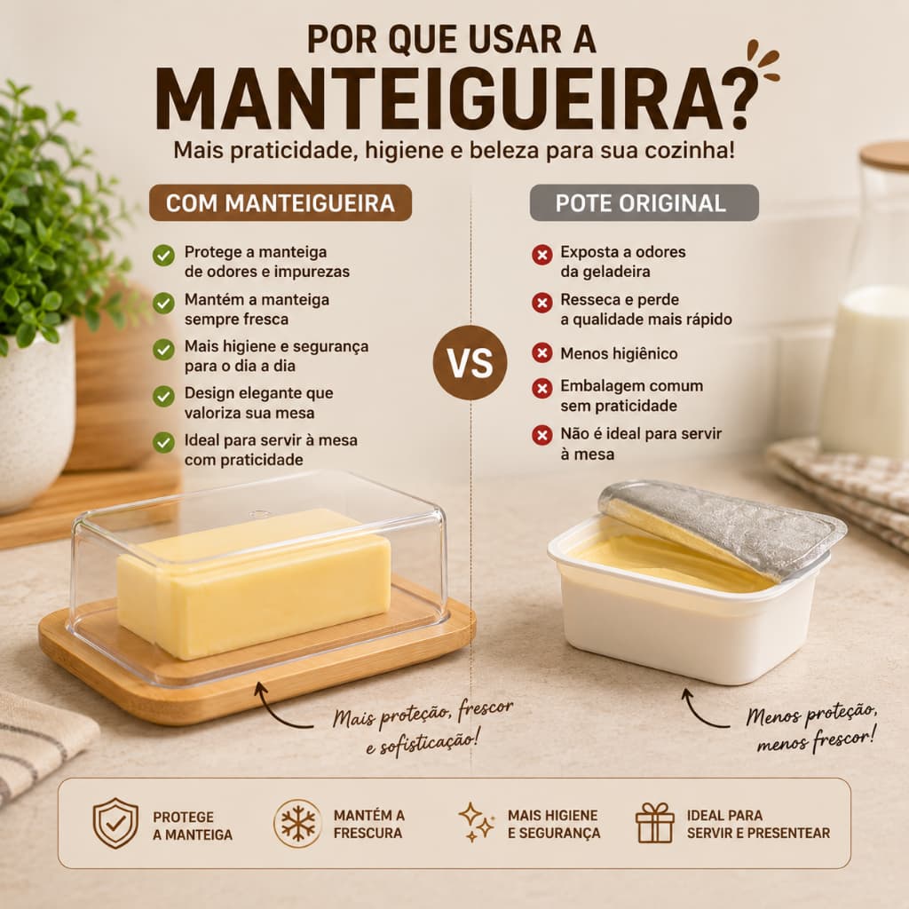 Manteigueira Bambu com Tampa Acrílica Porta Manteiga Queijo Frios 19cm ENVIO IMEDIATO