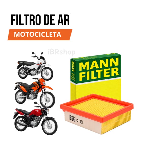 Filtro de ar CG Titan 125 150 POP 100 110 BROS NXR 125 150 160 XRE 190