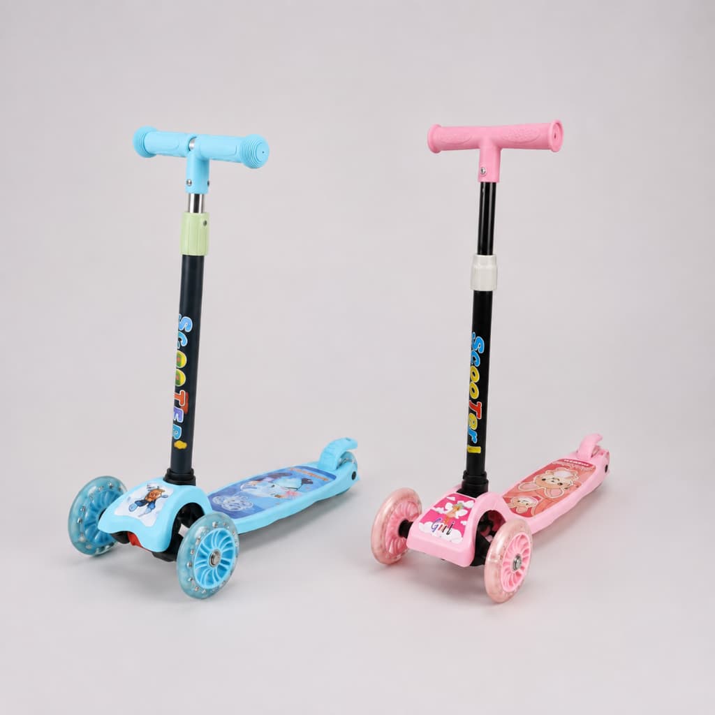 Patinete Infantil de Três Rodas com Luzes de LED - Brinca Brinca