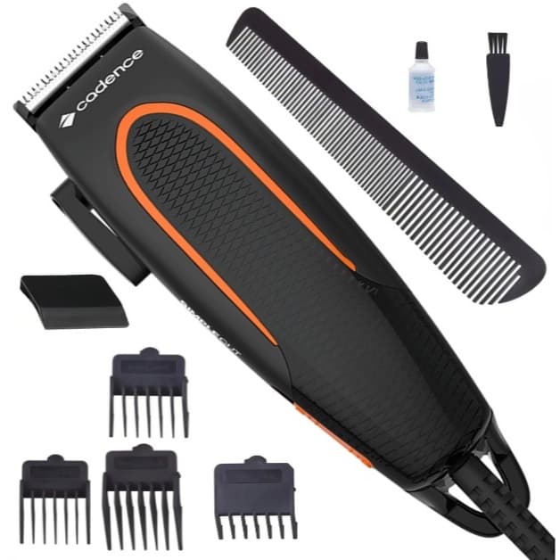 Máquina de Cortar Cabelo e Barba Cadence CAB181 9W com Design Ergonômico, 4 Pentes, 5 Alturas e Ajuste Fino