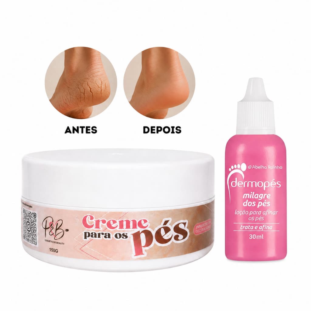 Kit Creme Para Os Pés Com Ureia Milagre Dos Pés Hidrata Suaviza e Protege Spa dos Pes