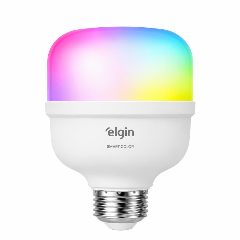 Lâmpada LED Bulbo Smart Color 30W Wi-Fi Bivolt RGB Inteligente Elgin Alexa Google Assistente