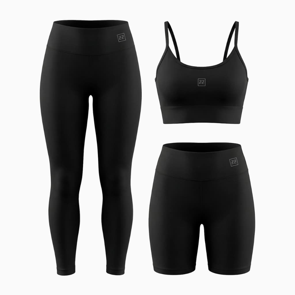 Kit conjunto fitness Legging Shorts e Top academia treino zero transparência