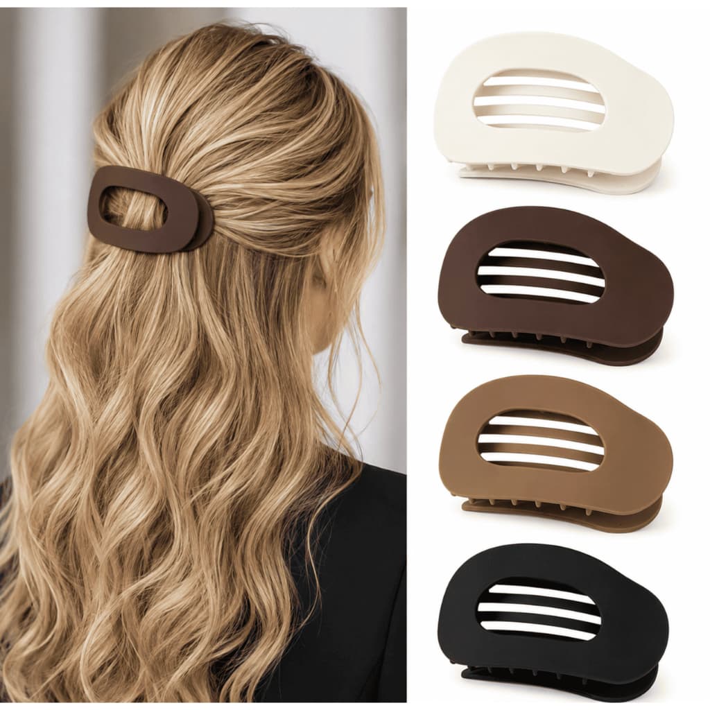 Presilha Piranha de Cabelo Oval Coreana Grande Prendedor Feminino