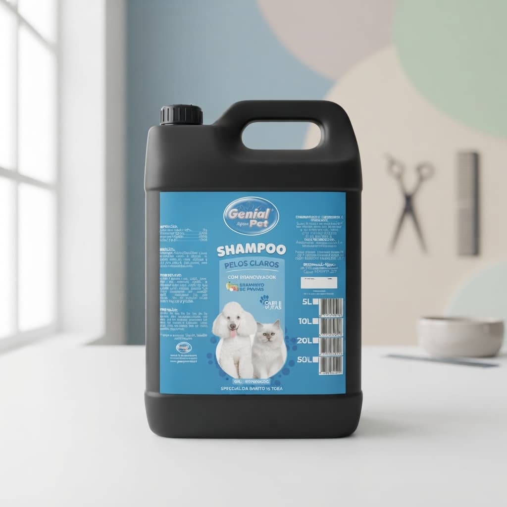 Shampoo Pelos Claros Frutas 5L Genial Pet para Cães e Gatos