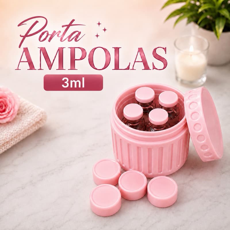 Porta Ampolas 3ml Estojo Organizador Para 4 Frascos + 4 tampas de brinde Pept Tirz TG Gluc Retrat