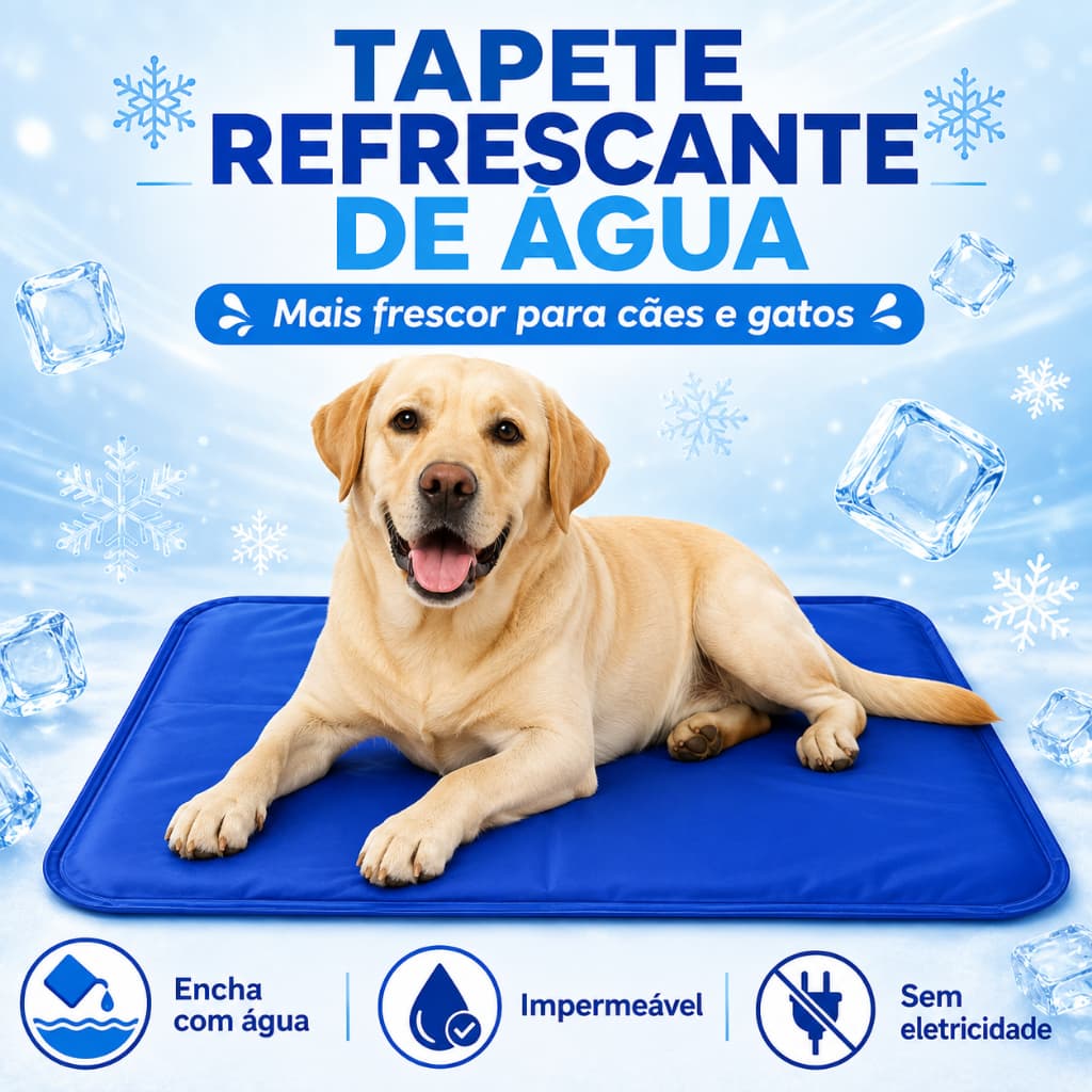 Tapete Pet Gelado Refrescante Grande 50x90cm para Cães e Gatos Conforto Verão