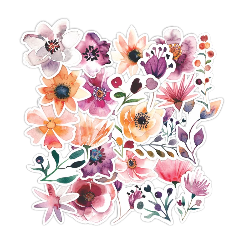 Adesivo Para Scrapbook Agenda Planner Flores 50 Uni Coloridos
