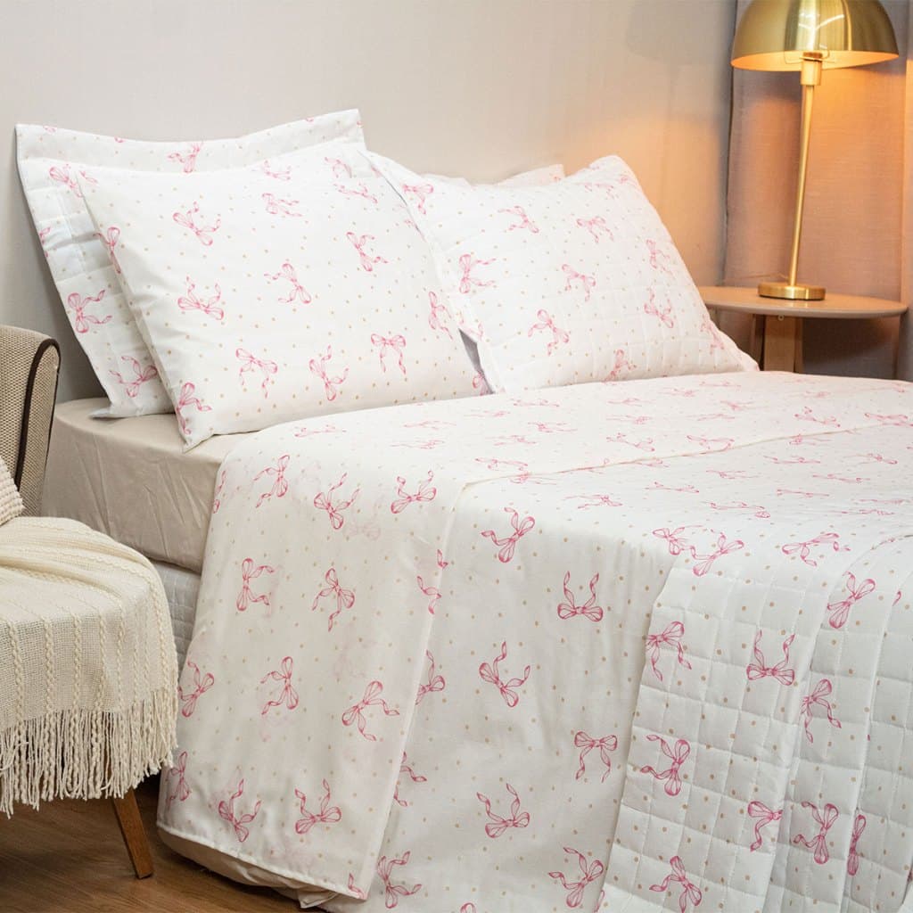 Cobre Leito Casal Padrão Colcha de Cama Casal  3 peças Cocha Estampada