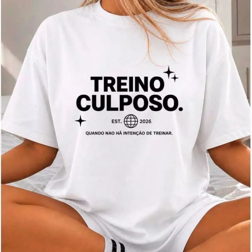 Camiseta Oversized Unissex Treino Academia Treino Culposo Gym Camisa 100% Algodão Confortável Musuculação