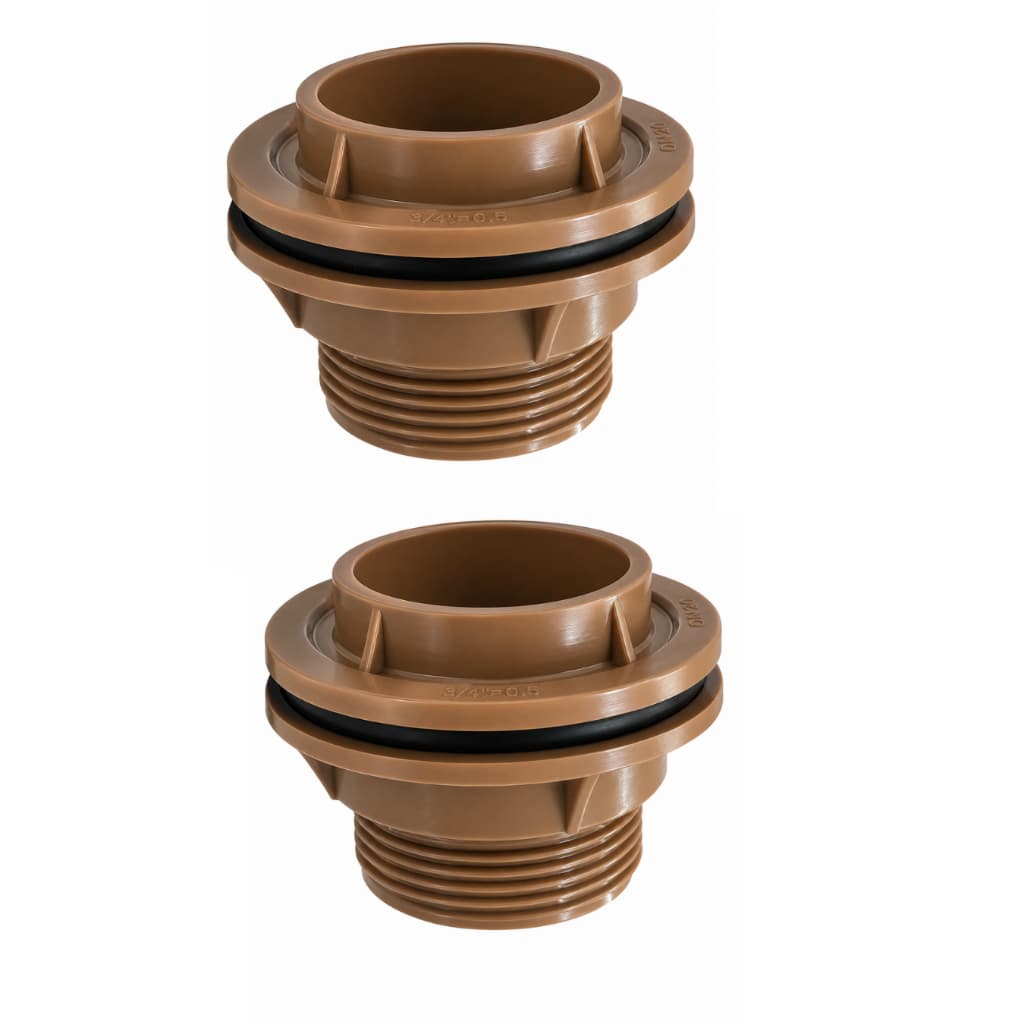 Kit 2 Flange Adaptador Pvc 20 25 32 40 50 e 60mm para Caixa DÁgua Cisterna
