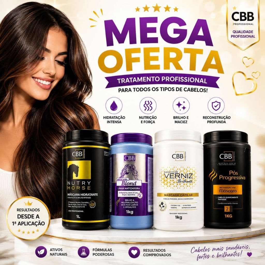 🔥 MÁSCARAS CAPILARES CBB PROFISSIONAL 🔥💜 Tratamento profissional para transformar seus cabelos!