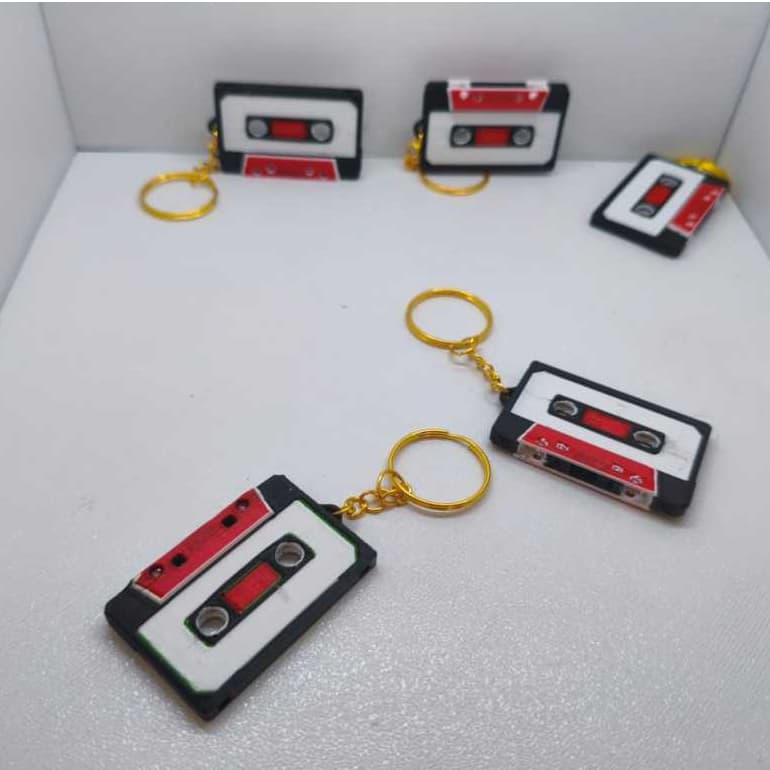 Chaveiro retro fita k7 cassete feito em impressão 3d de alta qualidade