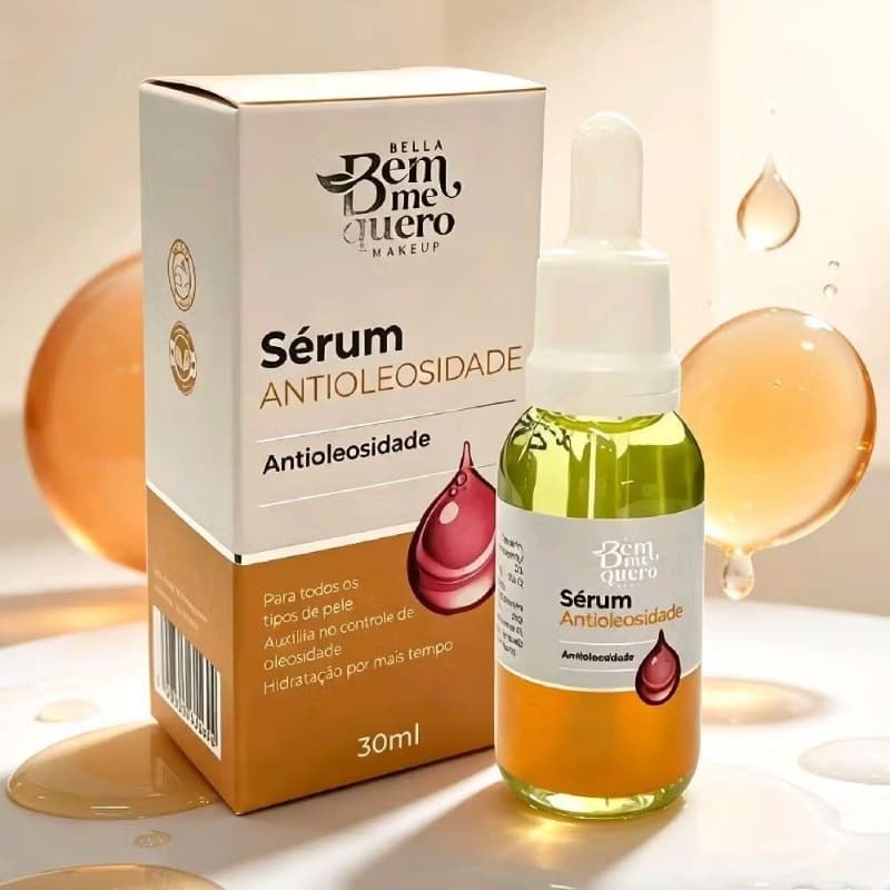 Sérum Antioleosidade 30ml Controla Brilho e Hidrata para Todos os Tipos de Pele Bella bem me quero