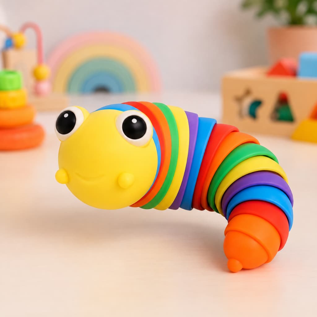 Brinquedo Sensorial Minhoca Articulada Anti Estresse
