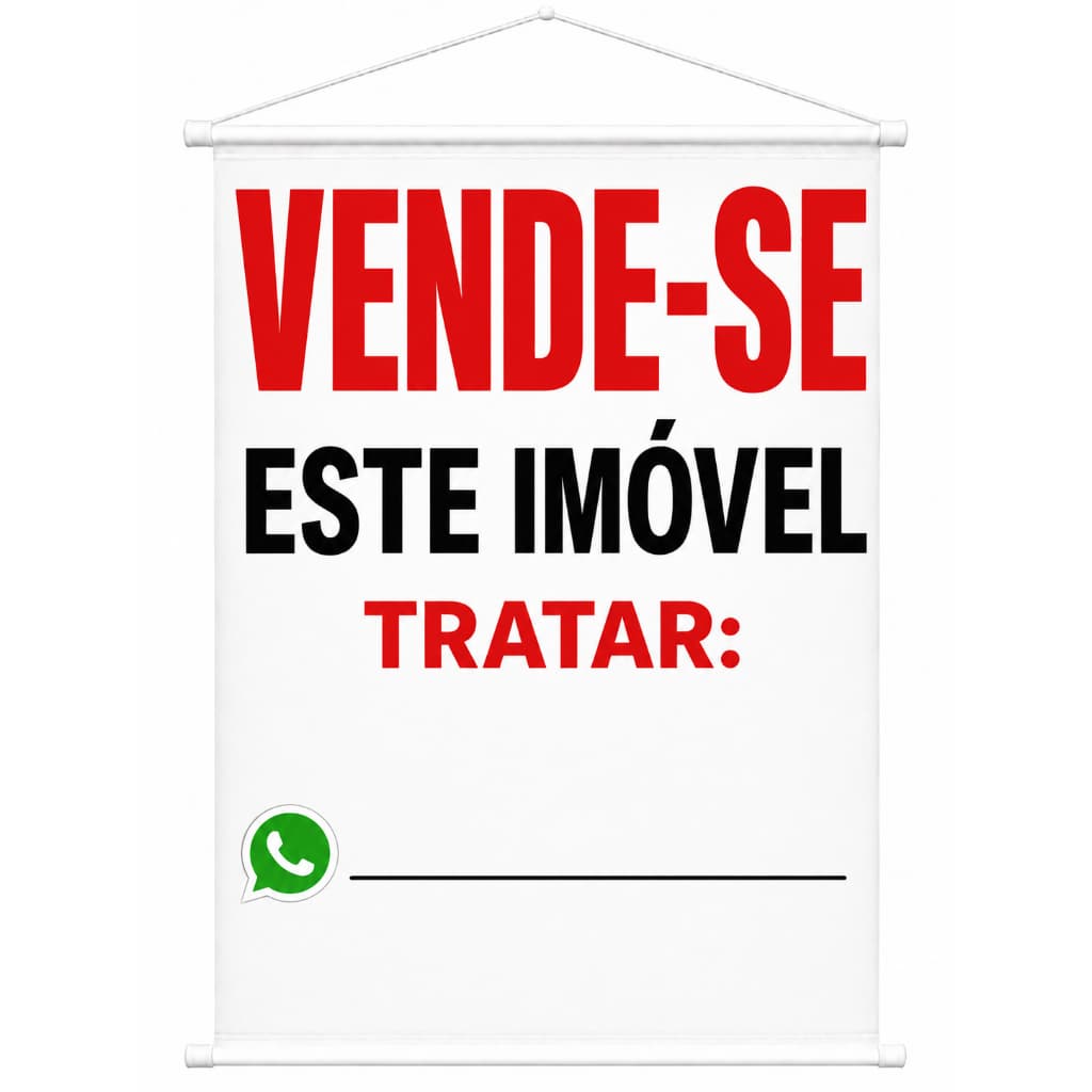 Banner Lona Aluga-se Vende-se Arte Pronta A Prova D`Água 80x60