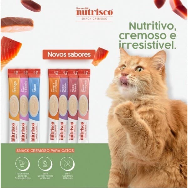 Snack Cremoso Nutrisco Para Gatos - 1 Sachê 15gr Tipo Churu