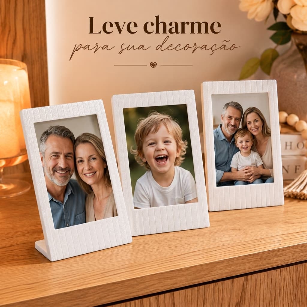 Kit 3 Mini Porta Retrato Polaroid De Mesa Moldura De Foto Decoração Lembrancinha Casamento Chá Revelaçãoacao Dia das mãe