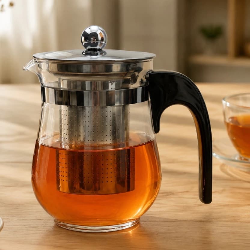 Chaleira Bule Jarra de Vidro Borossilicato 500ml Bule Chaleira com Infusor de Chá Café